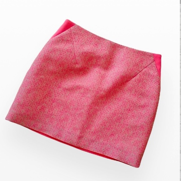 TED BAKER London JULEEN BOUCLE NEON PINK MINI SKIRT US 1 - Picture 4 of 5